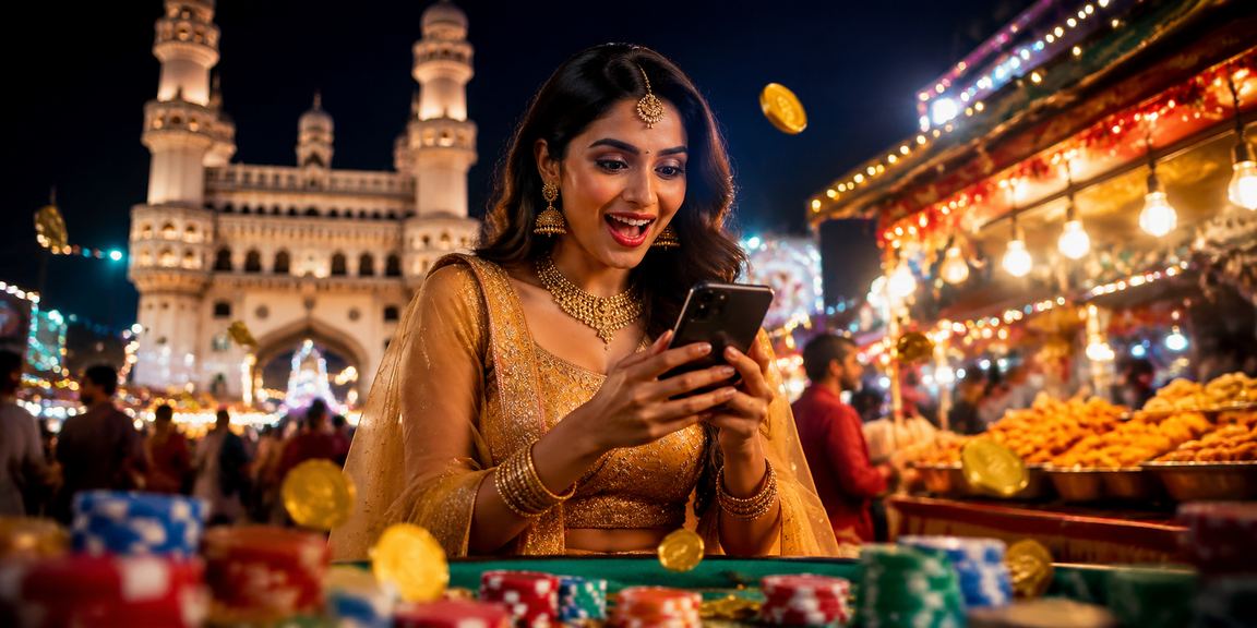 Hyderabad poker game enthralling players in traditional lehenga